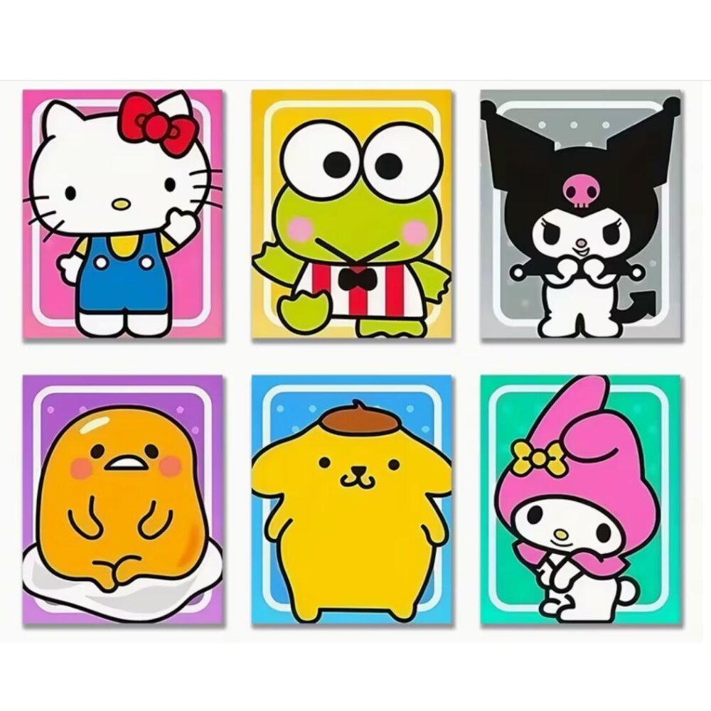 Hello Kitty and Friends - Set of 6 Vibrant Posters (8"x10", UNFRAMED)